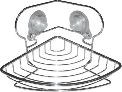 Rohová kúpeľňová polička 20 × 20 × 3,5 cm, chróm