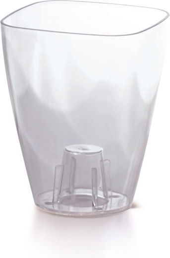 Priehľadný kvetináč na orchidey COUBI ORCHID, hranatý 13,2 × 13,2 cm