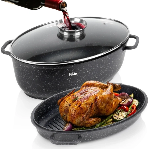 Granitový pekáč 3v1 s pokrievkou GRANITICA 8 + 3,2 l, 39 × 26,5 × 18 cm