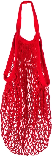 Sieťová nákupná taška PRETTY UP 35 × 35 cm s dlhým uchom – červená