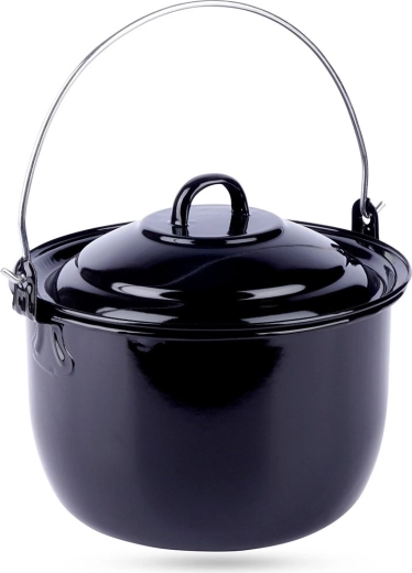 Závesný smaltovaný maďarský kotlík s pokrievkou 3,8 l