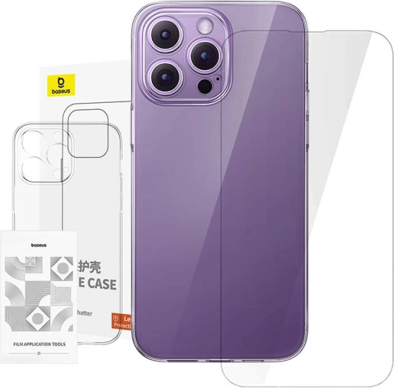 Priehľadné puzdro a tvrdené sklo pre iPhone 14 Pro Max