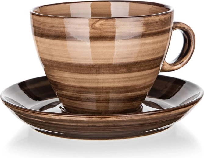 Keramický šálka s podšálkou 290 ml Palas hnedý