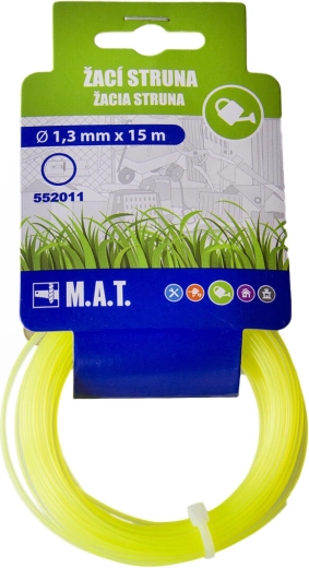 Nylonová žacia struna 1,3 mm, okrúhla, 15 m, žltá