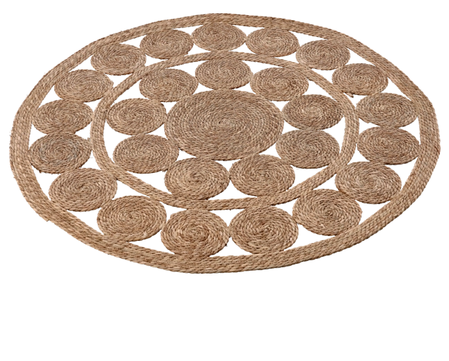Okrúhla podlahová rohož z morskej trávy 120 cm