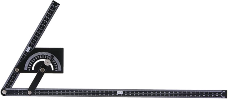 Oblúkový uhlomer 230 × 500 mm, 0° až 180°