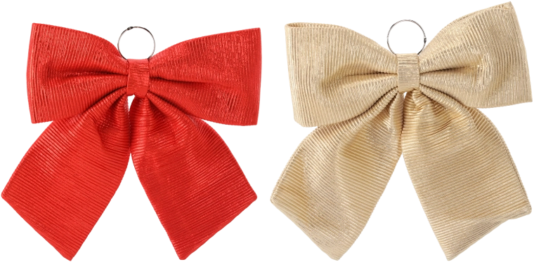 Vianočná dekoračná kokarda zlatá/červená 44 cm - 1 kus