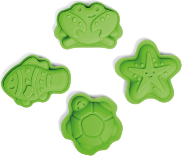 Silikónové formičky do piesku zelené BIGJIGS TOYS Meadow