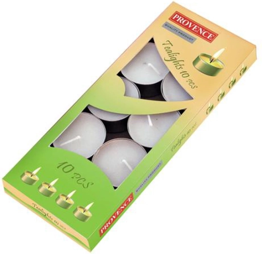 Čajové sviečky Provence 10 ks biele