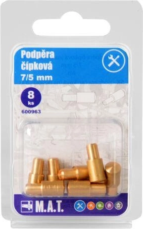 Čapová podpera políc 7/5 mm z mosadze (8 ks)