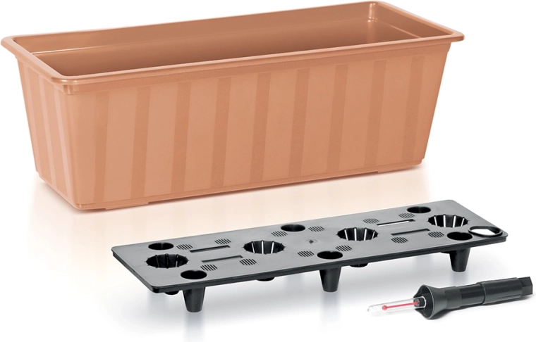 Samozavlažovací balkónový truhlík 60 cm terakota BALCONY CAN