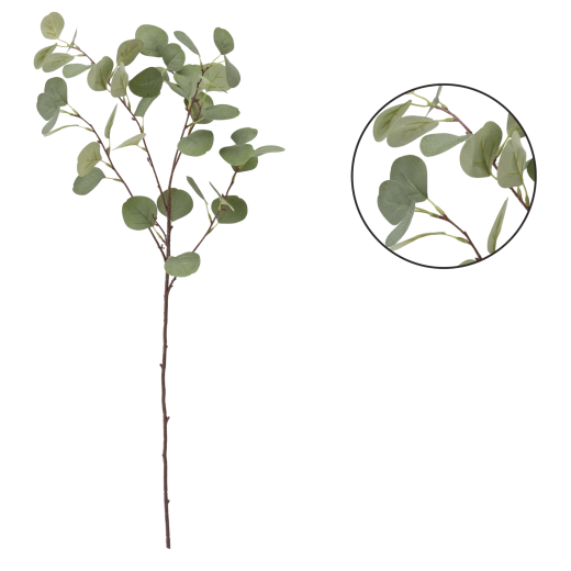 Umelá vetva s veľkými zelenými listami 90 cm