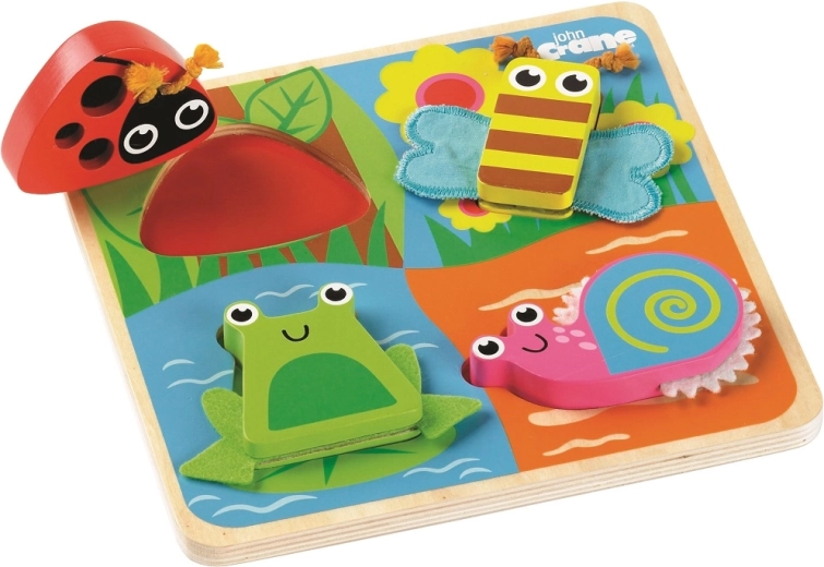 Tidlo senzorické drevené vkladacie puzzle lúka