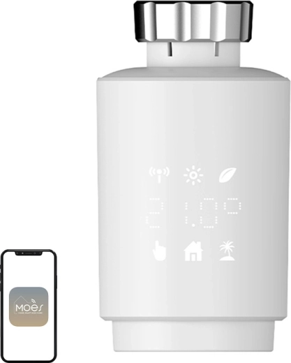 Moes TV02 termostatická hlavica ZigBee s LCD displejom