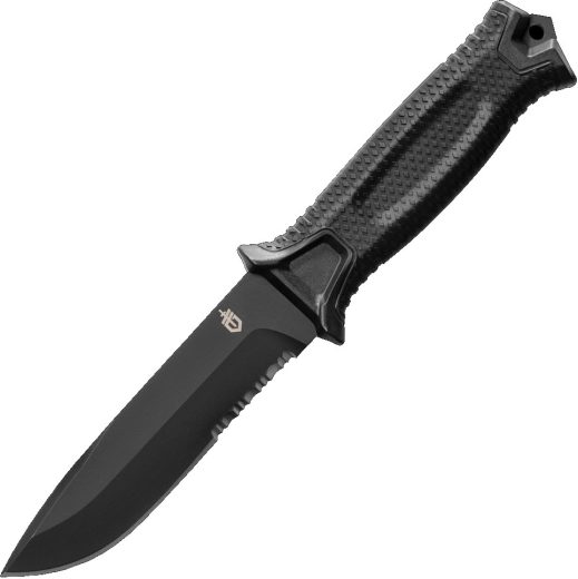 Gerber StrongArm čierny outdoorový nôž so zúbkovaným ostrím 12,7 cm