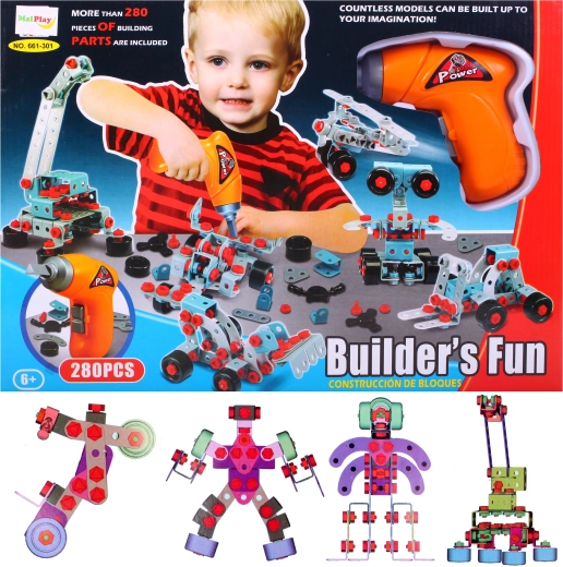 Mega konštruktér s vŕtačkou – stavebnica 280 dielov