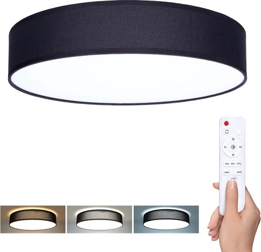 Solight LED stropné a nástenné svietidlo Penley s diaľkovým ovládaním, 48 W, 47 cm, čierne