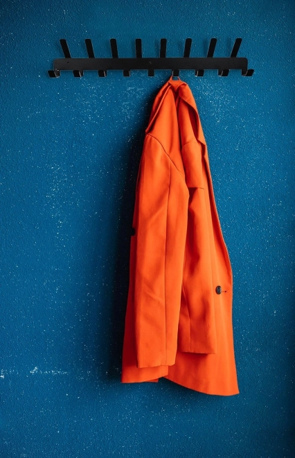 Nástenný kovový vešiak 17 háčikov – čierny