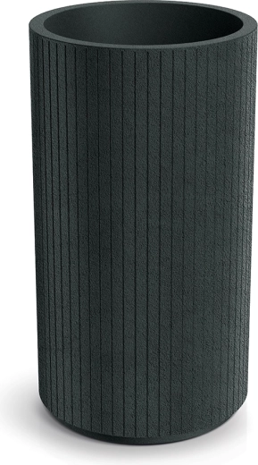 Vysoký okrúhly kvetináč Coro Round High 40 cm – tmavosivý