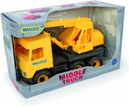 Plastový žeriav Middle Truck 40 cm, žltý – WADER