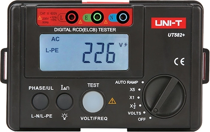 Uni-T tester prúdových chráničov UT582+