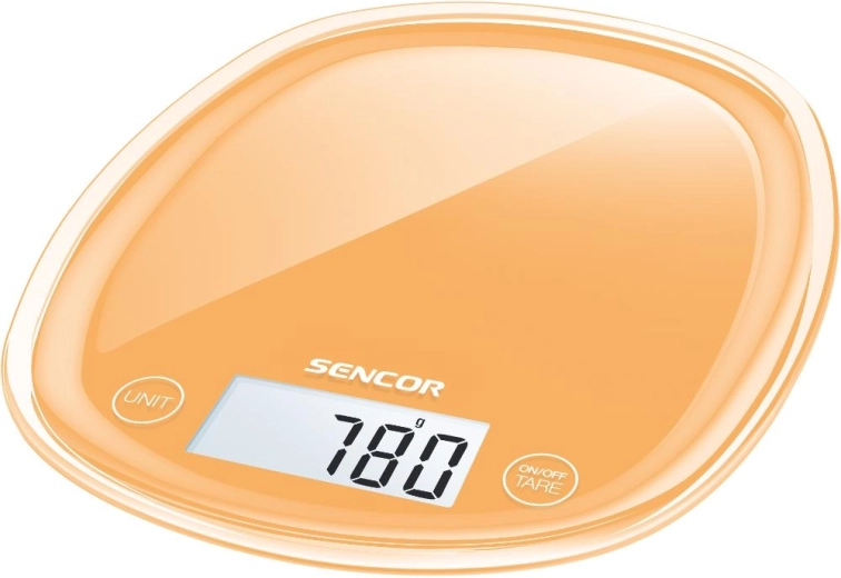 Kuchynská váha Sencor v oranžovej farbe
