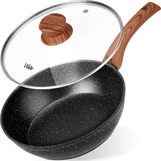 Granitová panvica so sklenenou pokrievkou GRANITICA WOOD 24 cm, 2,2 l