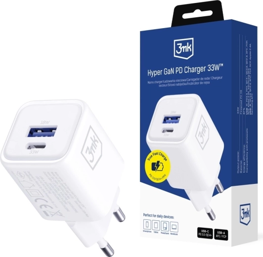 3mk Hyper Charger PD 33W GaN biela sieťová nabíjačka
