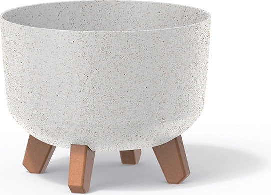 Kvetináč na nožičkách Gracia Standard Eco Wood 23,5 cm – biela
