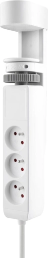 Solight prenosná stolová zásuvka s upínaním 3× 230 V + USB-A a 2× USB-C PD, 2 m, biela