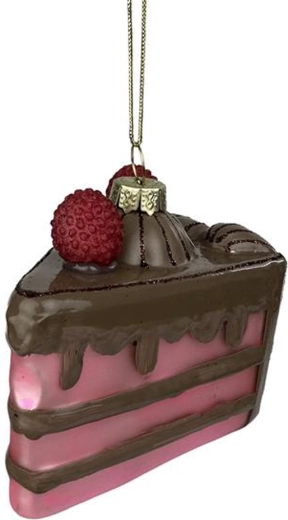 Vianočná ozdoba – torta zo skla 8,8 × 6,7 × 8,3 cm