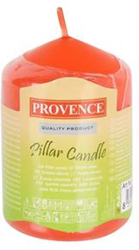 Sviečka valec oranžová parafín 8 × 5 cm