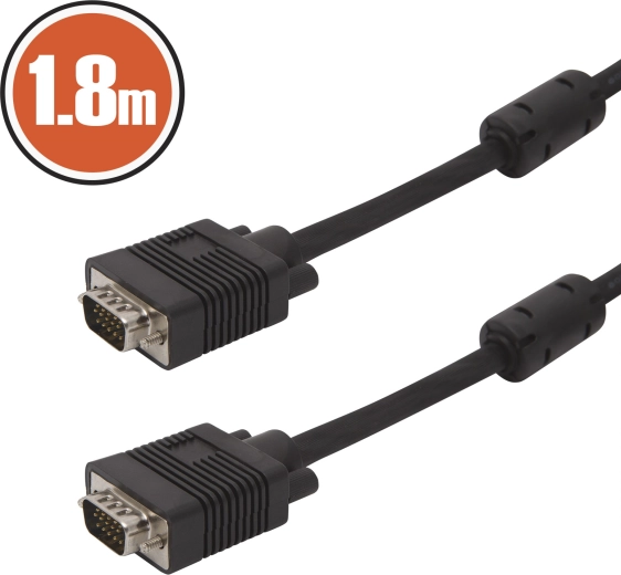 VGA kábel k monitoru 1,8 m čierny