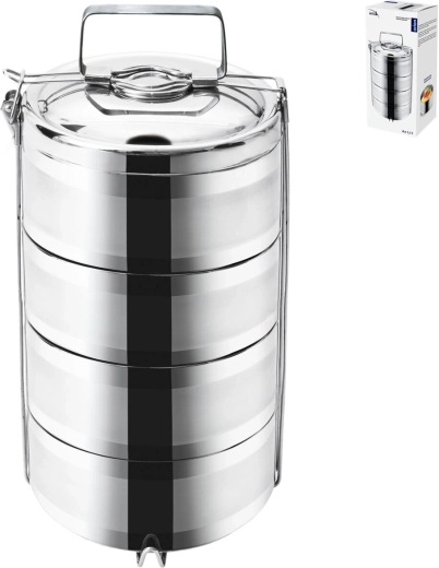 Termo nerezový obedár Orion so 4 poschodiami 4 × 1,1 l