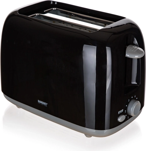 Hriankovač na 2 toasty, čierno‑sivý, 650–750 W