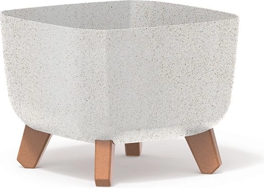 Kvetináč Gracia Square Eco Wood 24 × 24 cm – biely