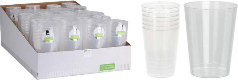 Plastové poháriky 280 ml transparentné – sada 6 ks