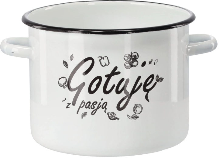 Smaltovaný hrniec 5,5 l, 22 cm, biely – Varím s vášňou