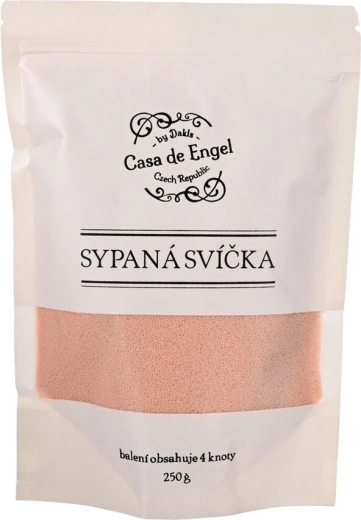 Ružový sypaný vosk na sviečky so 4 knôtmi (250 g)