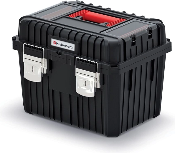 Kufor na náradie s kovovými zámkami HEAVY 445 × 360 × 337 mm, čierny