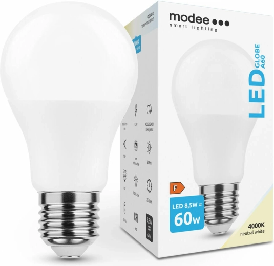 LED žiarovka A60 8,5 W E27 806 lm neutrálna biela MODEE