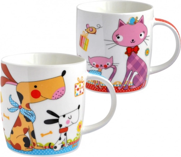 Keramický hrnček s motívom mačky alebo psa 390 ml