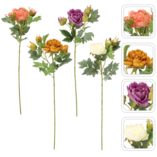 Umelá vetvička s pivóniami mix farieb