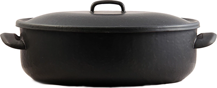 Oválny smaltovaný pekáč s pokrievkou 6,5 l BSE 32 × 24 cm