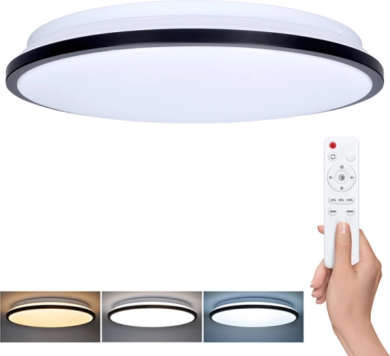 Solight LED stropné a nástenné svietidlo Jamil s diaľkovým ovládačom, 48 W, 3360 lm, 40 cm, CCT, stmievateľné
