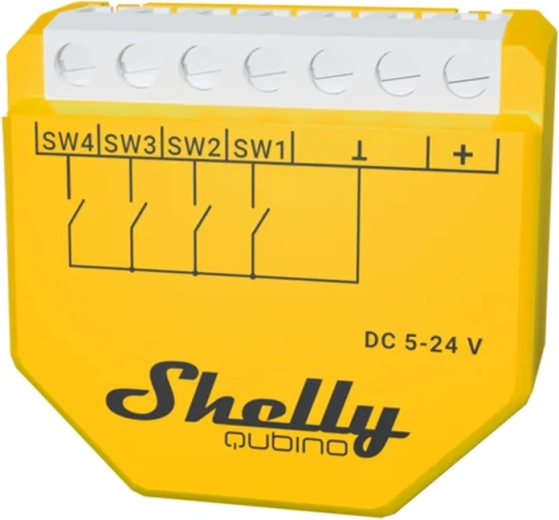 Shelly Wave i4 DC Z-Wave nástenný vstupný modul so 4 vstupmi