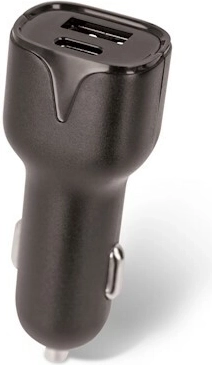 Setty USB autonabíjačka s USB a USB‑C 2,4 A, čierna