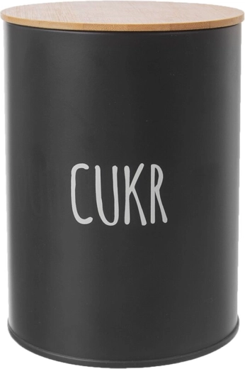 Dóza na cukor Black s bambusovým vekom 11 cm