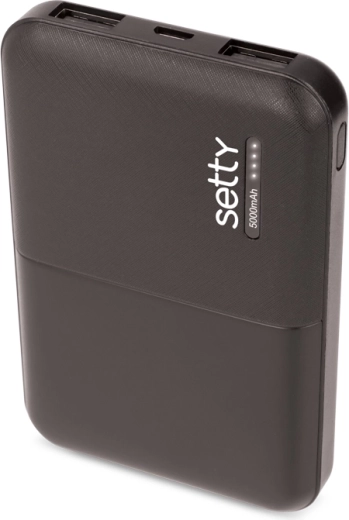 Setty powerbanka 5000 mAh čierna
