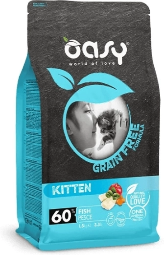 Oasy Grain Free Kitten Fish granulované krmivo pre mačiatka 1,5 kg